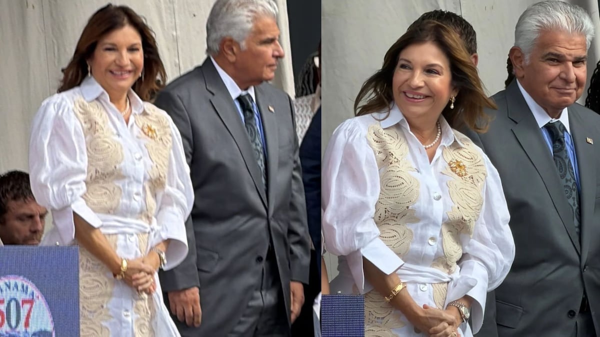 Bordado y calado por artesanos panameños: el traje de Maricel de Mulino del diseñador Jaime Luna