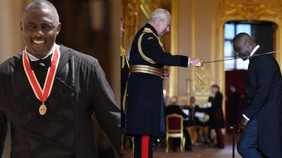 El actor británico Idris Elba recibe el título de 'caballero' por parte del rey Carlos III