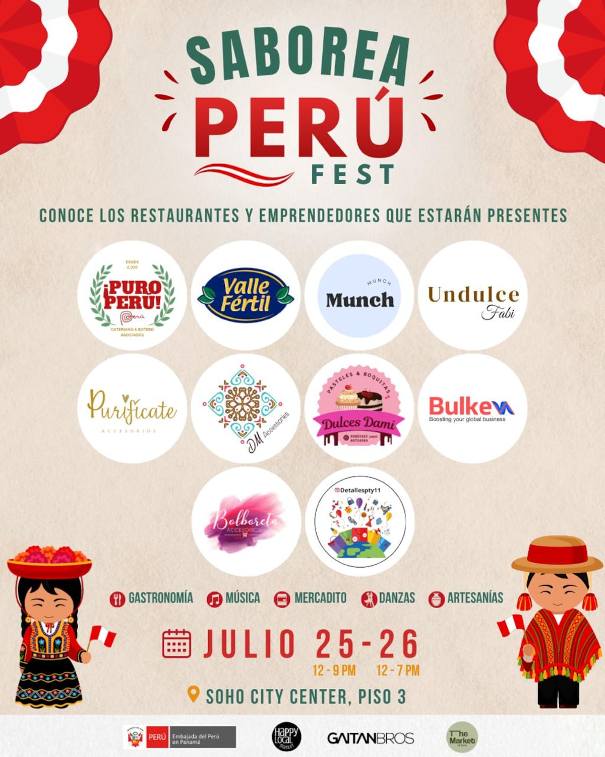 Saborea Perú Fest reunirá gastronomía, cultura y emprendimientos en Soho City Center