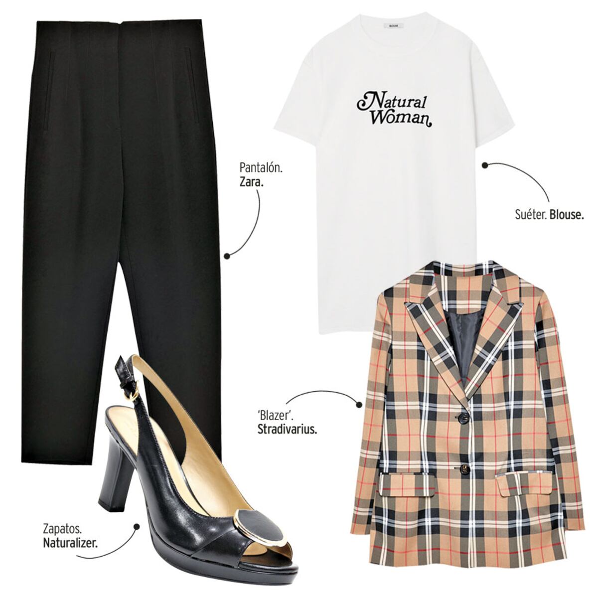 Cuatro combinaciones con piezas de cuadros