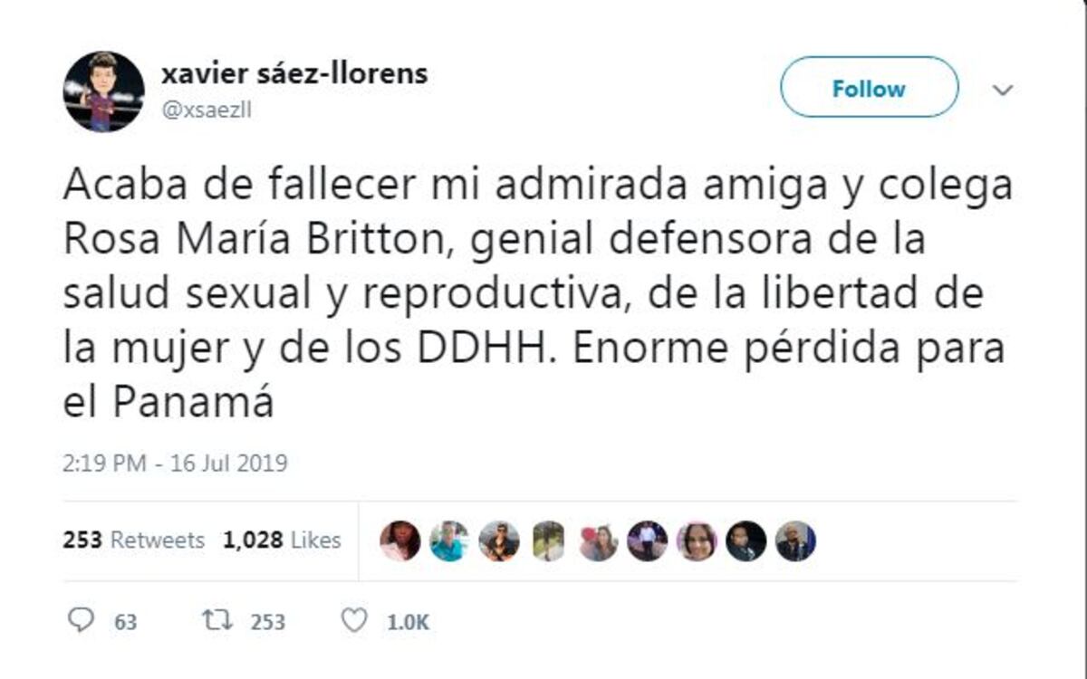 Usuarios en redes sociales recuerdan a la doctora Rosa María Britton