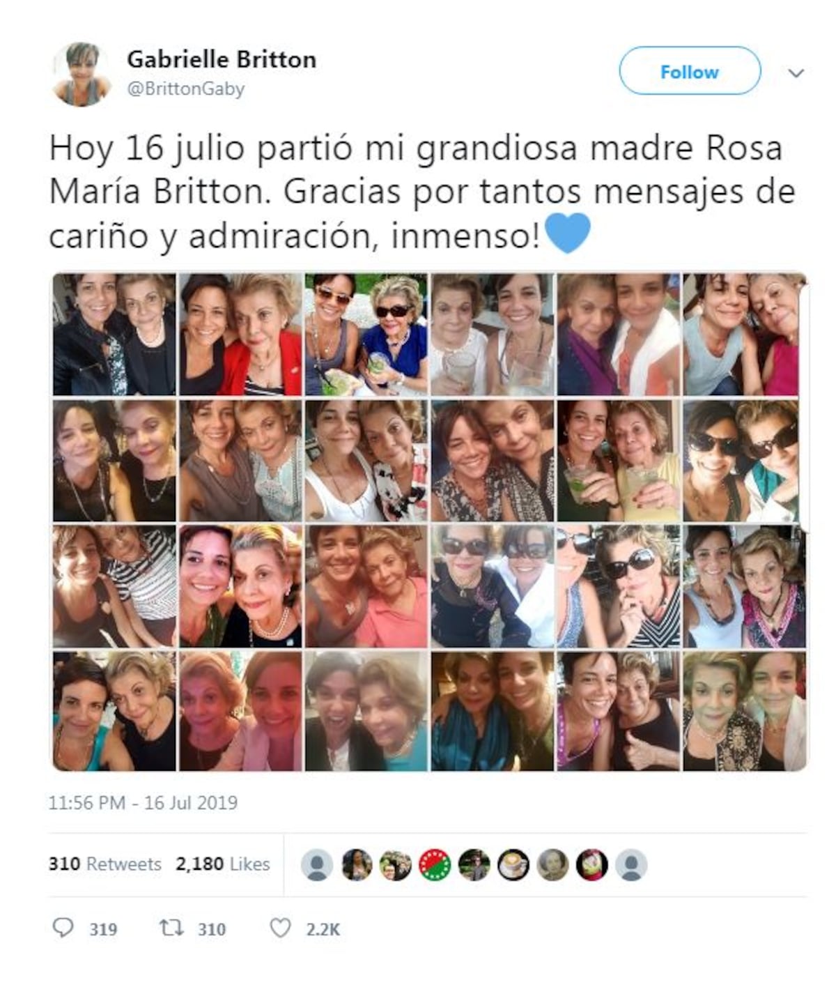 Usuarios en redes sociales recuerdan a la doctora Rosa María Britton