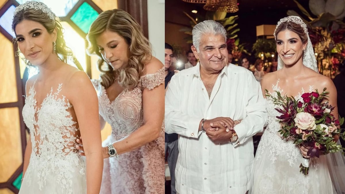 Alexandra Mulino, hija del presidente José Raúl Mulino, recuerda su vestido de novia hecho en Panamá