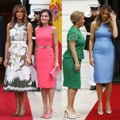 Letizia usa el vestido con el que Melania conoció a Lorena