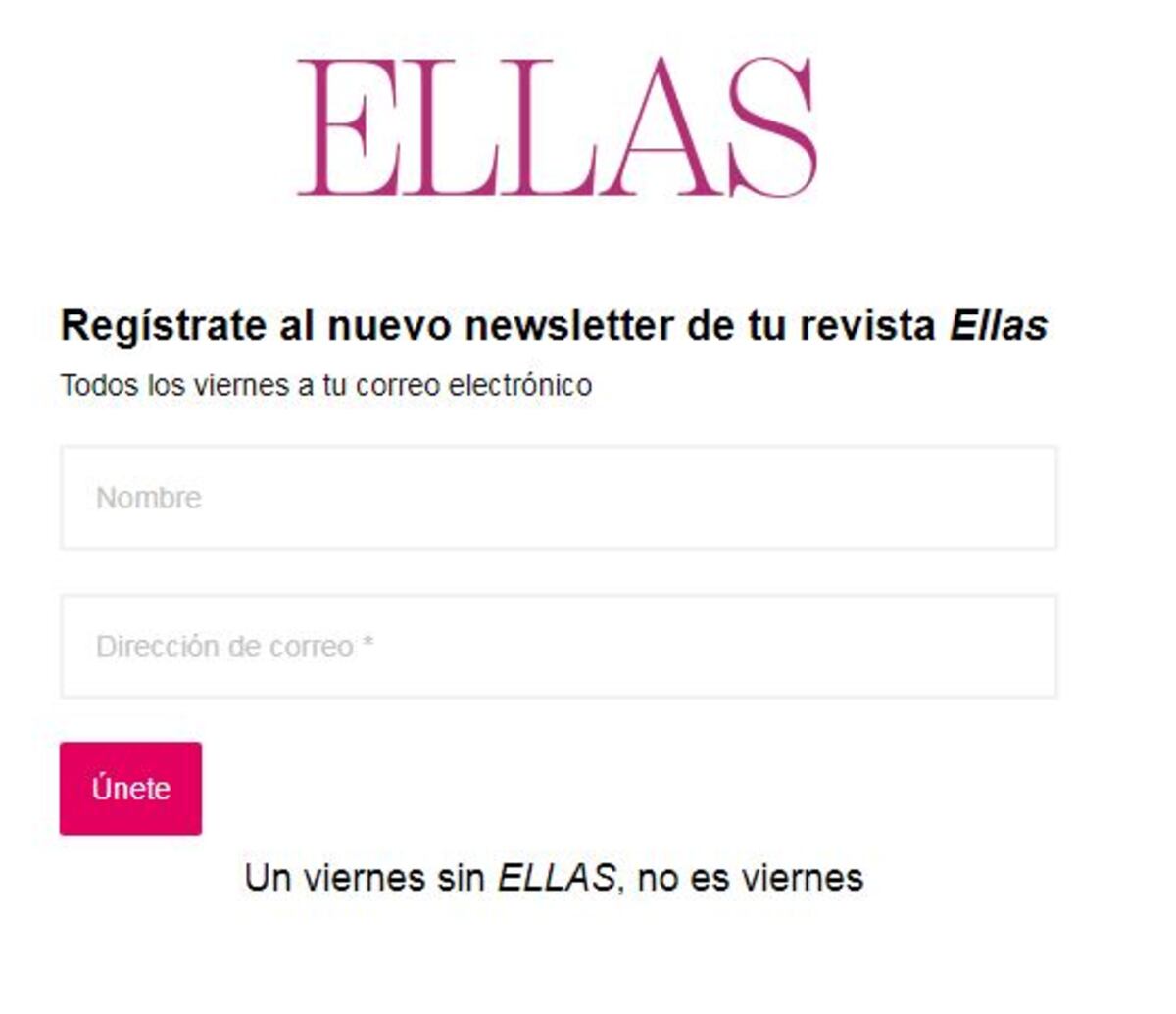 Revista ELLAS estrena su newsletter