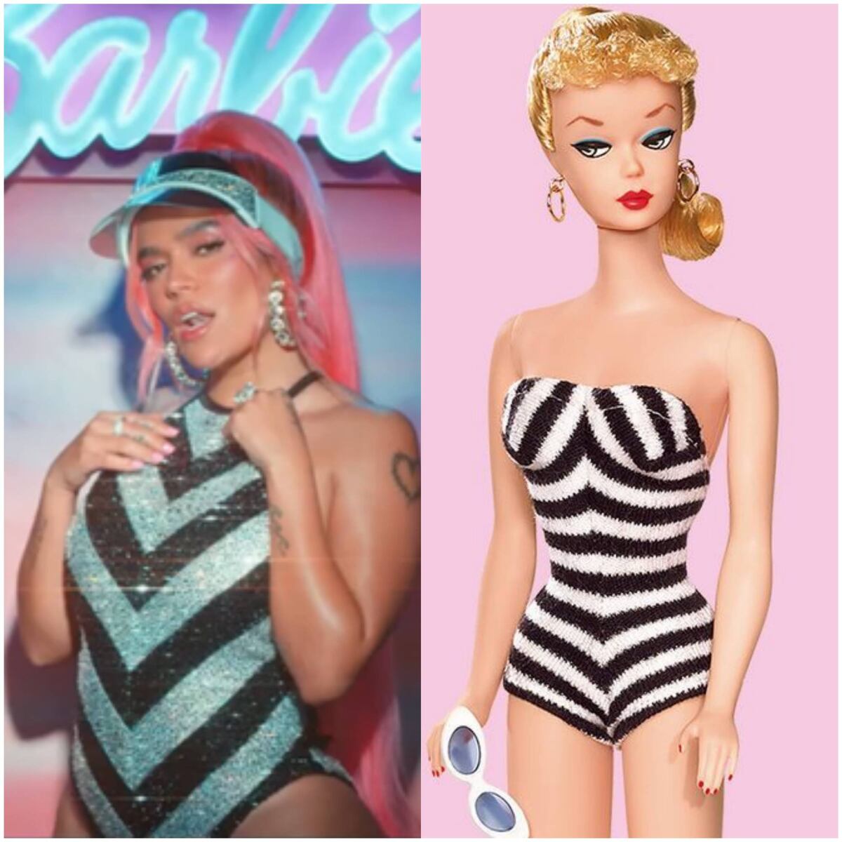 Karol G, una barbie reguetonera, y Aldo Ranks como un Ken panameño, en el video oficial de Watiti