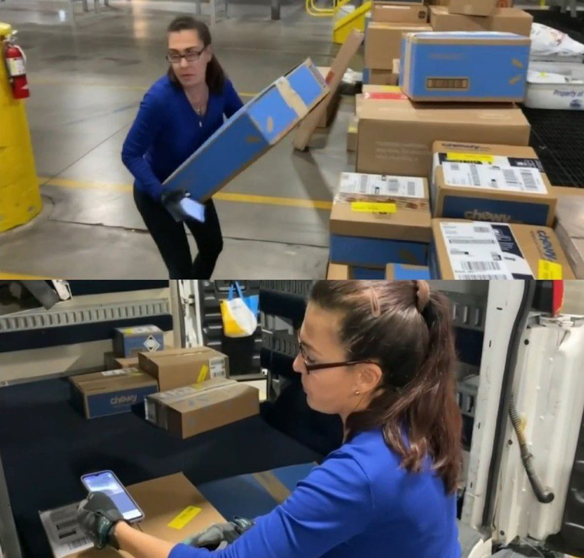 Alba Roversi, de la novela Ligia Elena, repartidora de paquetes en Estados Unidos