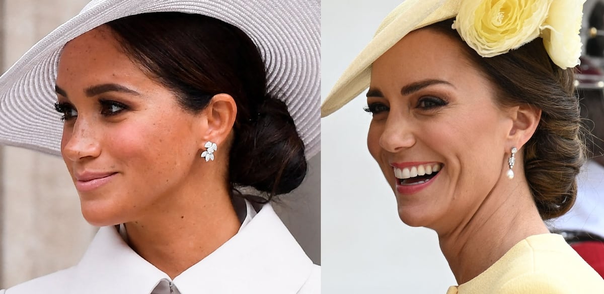 Las duquesas Meghan y Kate, y sus looks similares en las fiestas de la reina