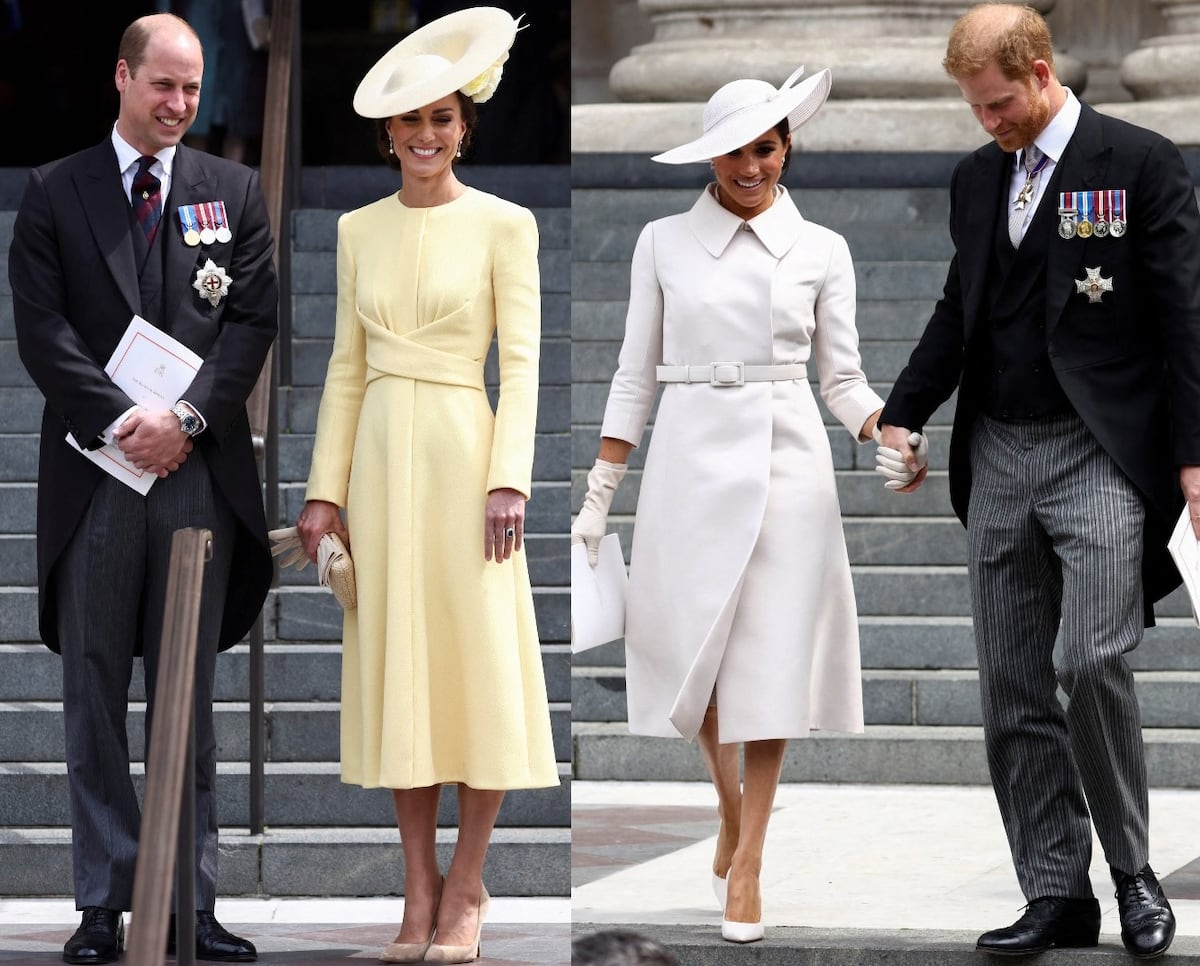 Las duquesas Meghan y Kate, y sus looks similares en las fiestas de la reina