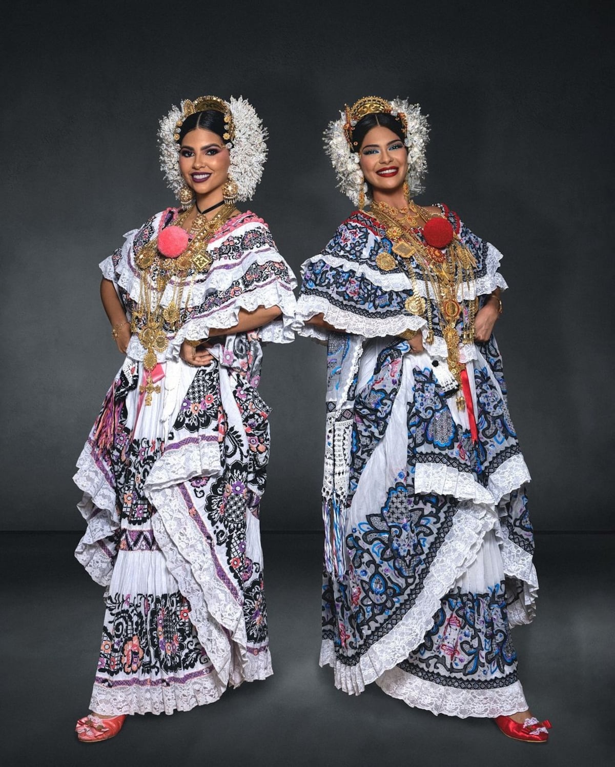 Una Miss Universo empollerada: las fotos oficiales Sheynnis Palacios y Natasha Vargas luciendo polleras de gala