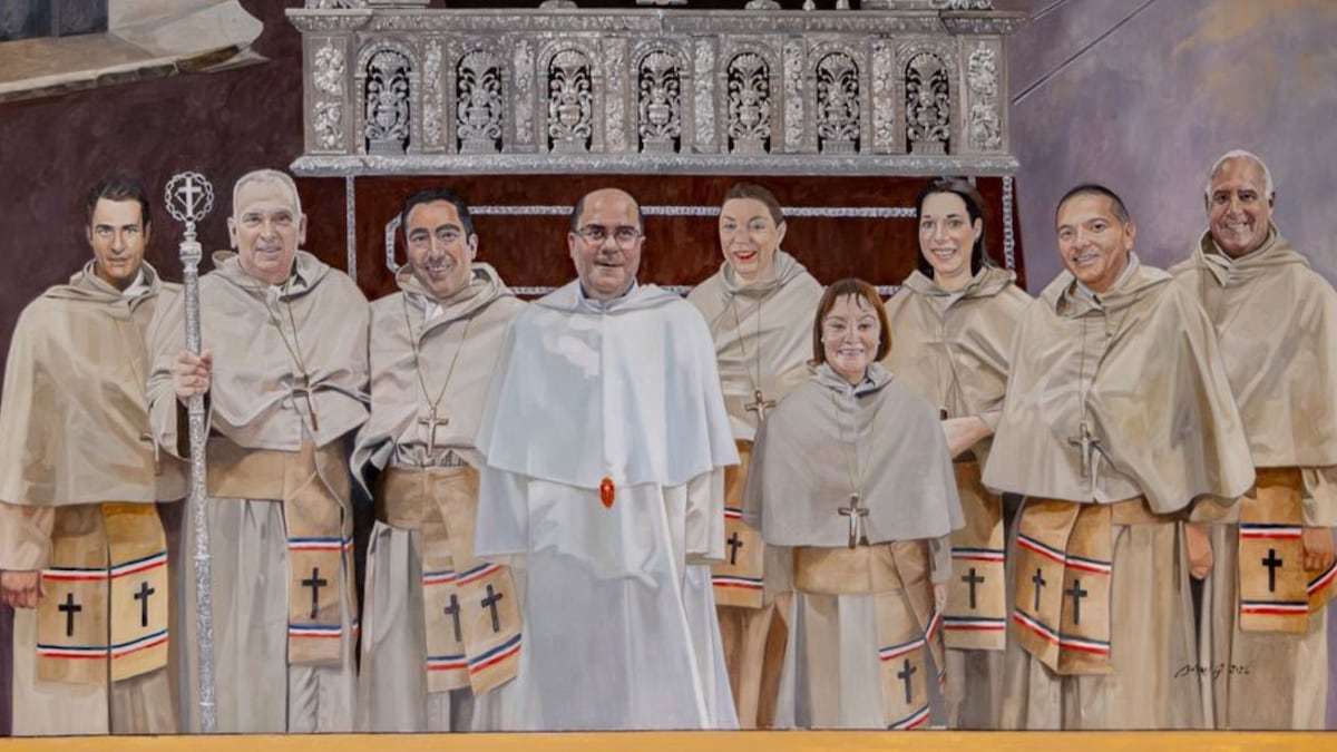 El óleo de los fundadores de la Semana Santa de la cofradía Cristo Redentor de la Buena Muerte en Panamá