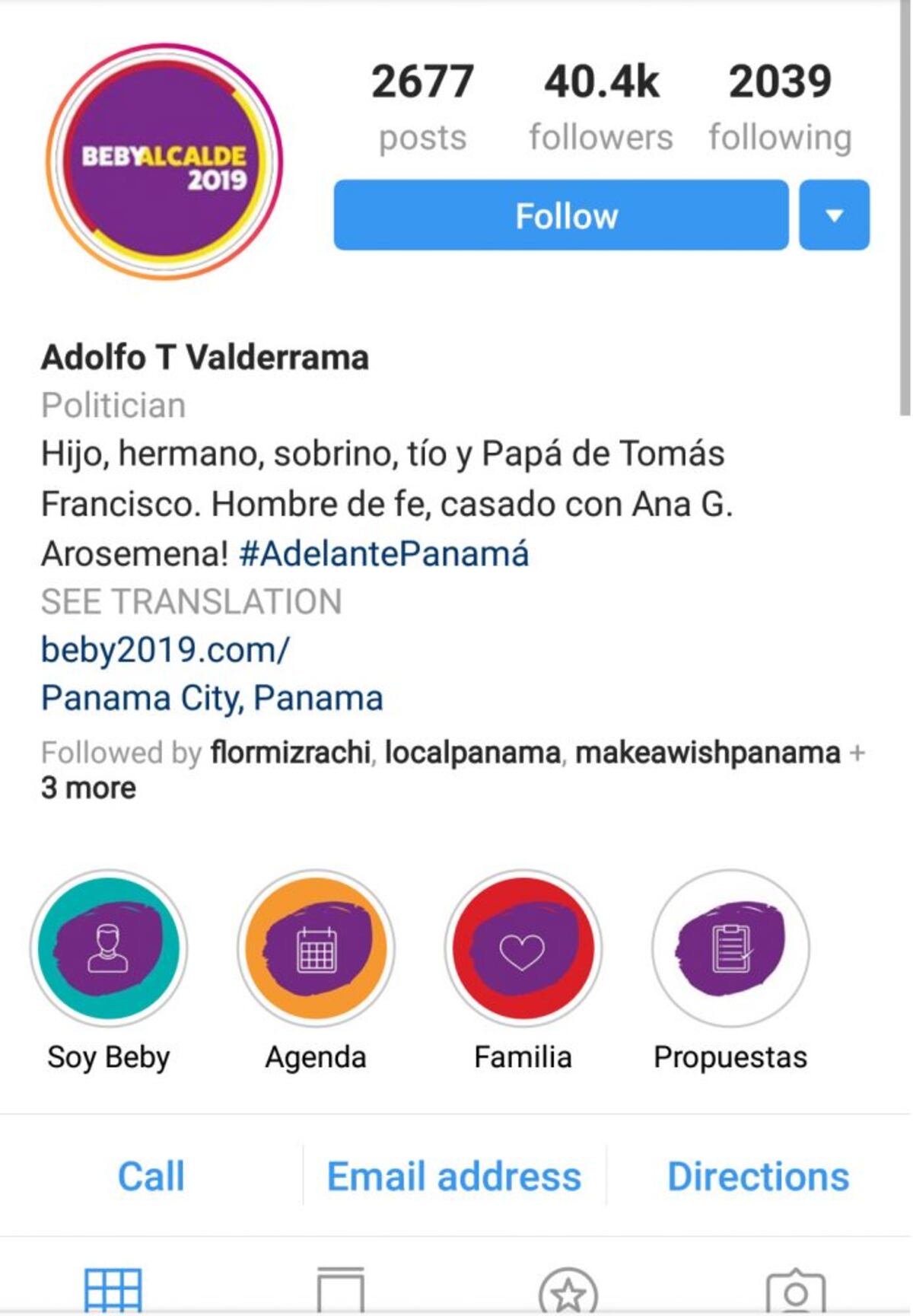 Políticos panameños con más seguidores en Instagram
