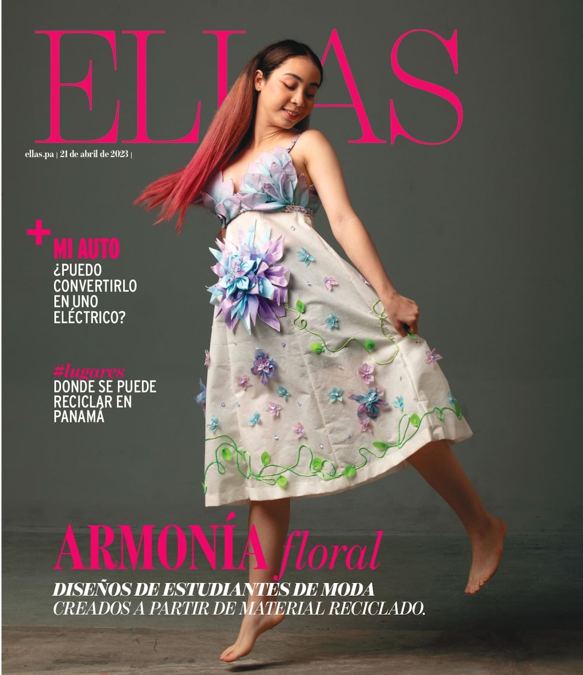 El vestido de flores, inspirado en BTS, hecho con cientos de cubrebocas