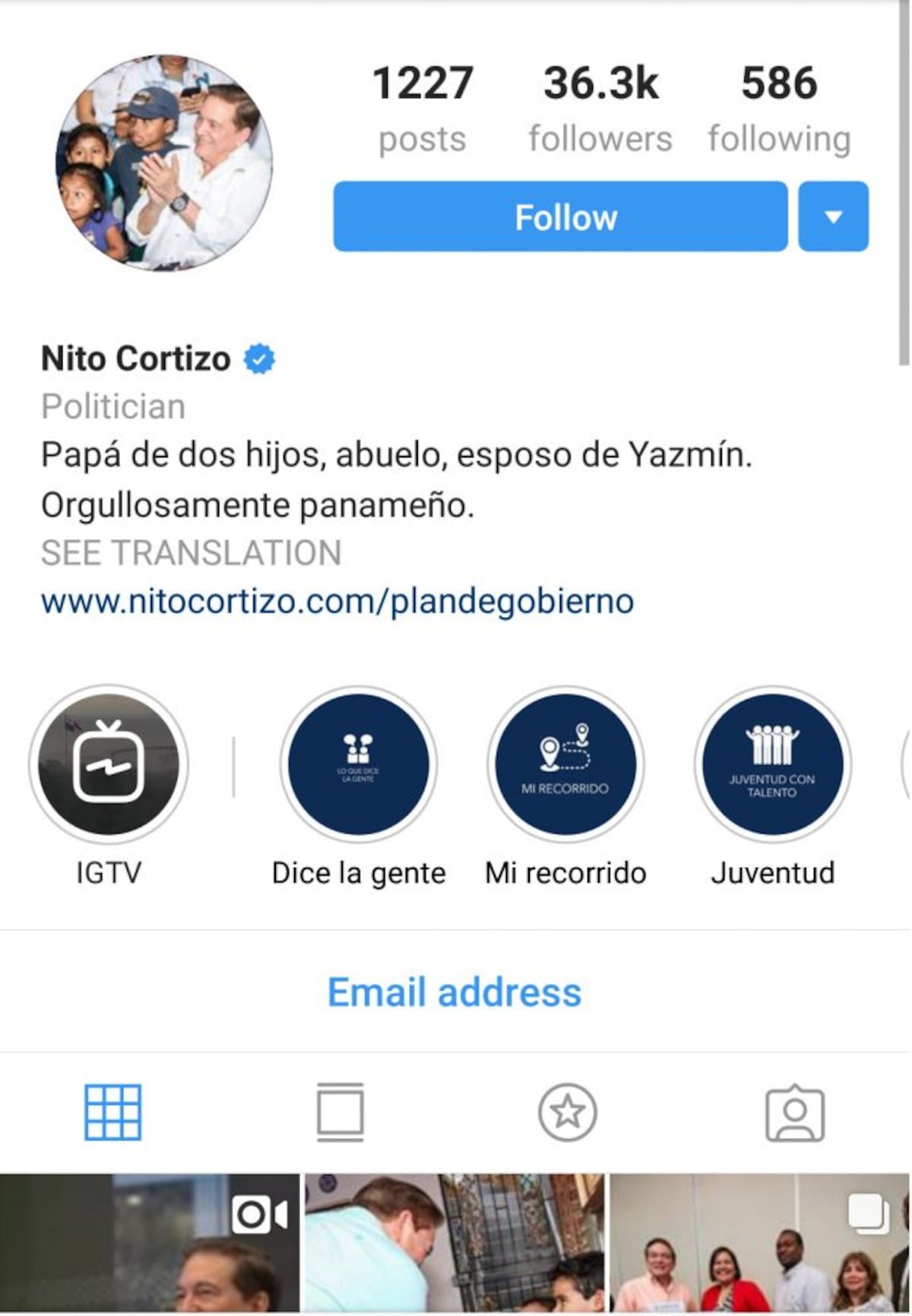 Políticos panameños con más seguidores en Instagram