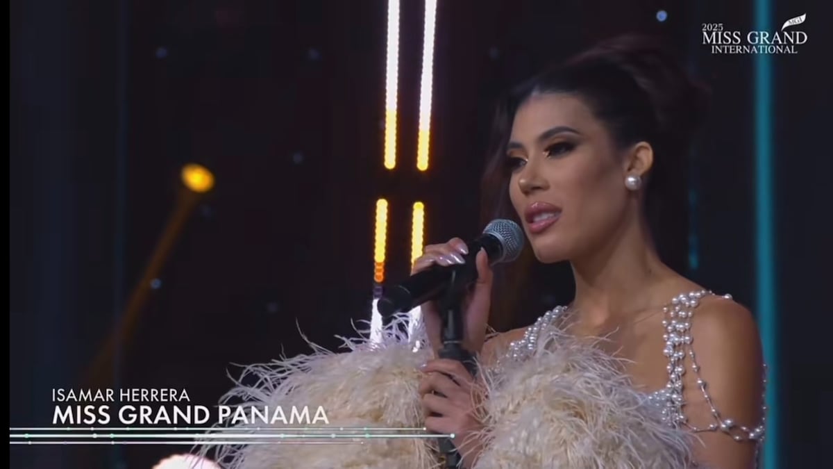 Así apareció la panameña Isamar Herrera en la competencia de traje de baño y vestido de gala en Miss Grand International 