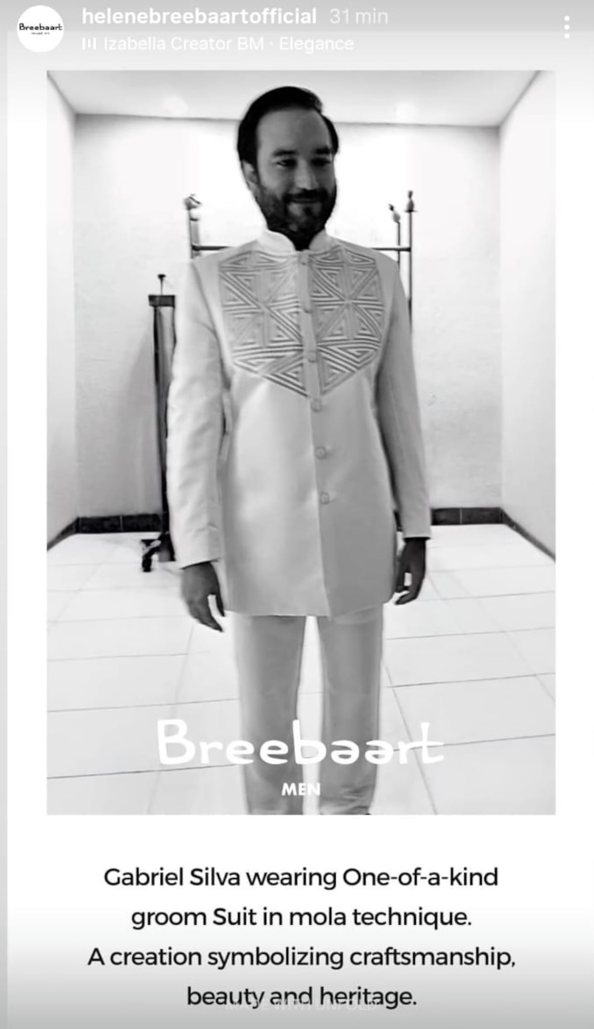 Breebaart viste a Gabriel Silva en su boda con Sophia Nandwani en Boquete