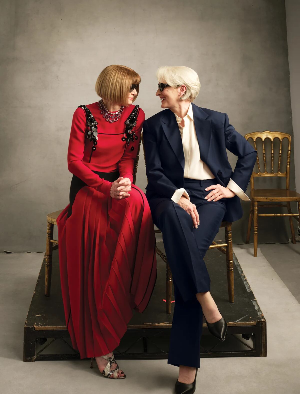 Vestidas de Prada: Anna Wintour y Miranda Priestly, (encarnada por Meryl Streep) protagonizan la portada más inesperada de Vogue