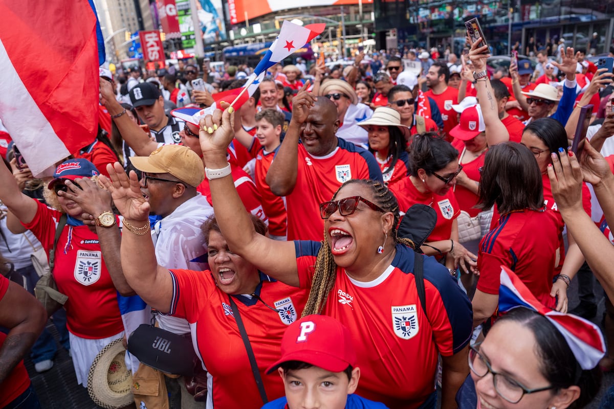 Fotos del banderazo panameño en Times Square, Nueva York, previo al partido contra Inglaterra