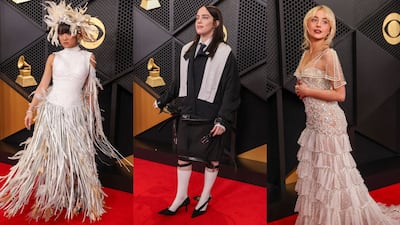 Blanco y negro, los colores que dominaron la alfombra roja de los Grammys