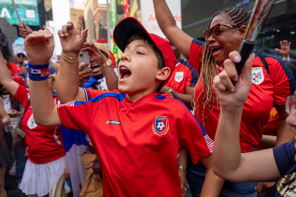 Fotos del banderazo panameño en Times Square, Nueva York, previo al partido contra Inglaterra
