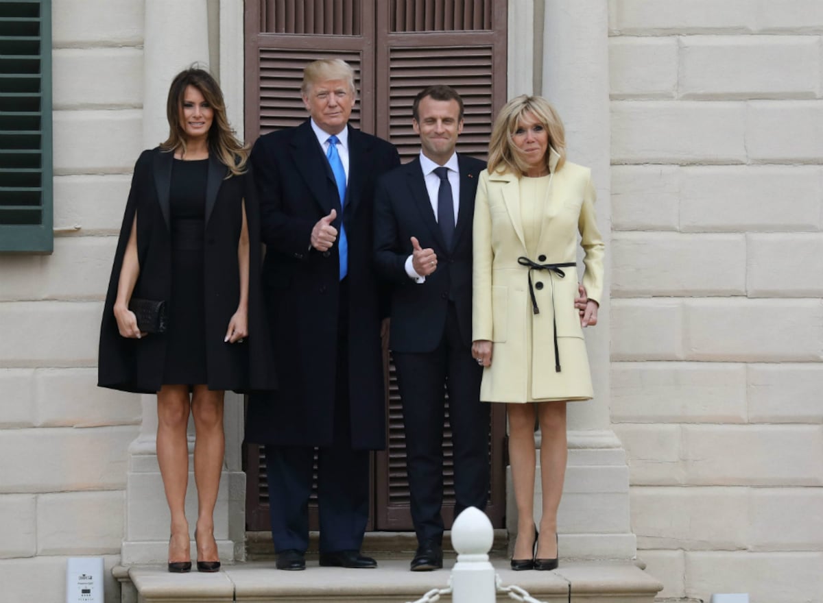 Brigitte Macron y otras primeras damas con vestidos cortos