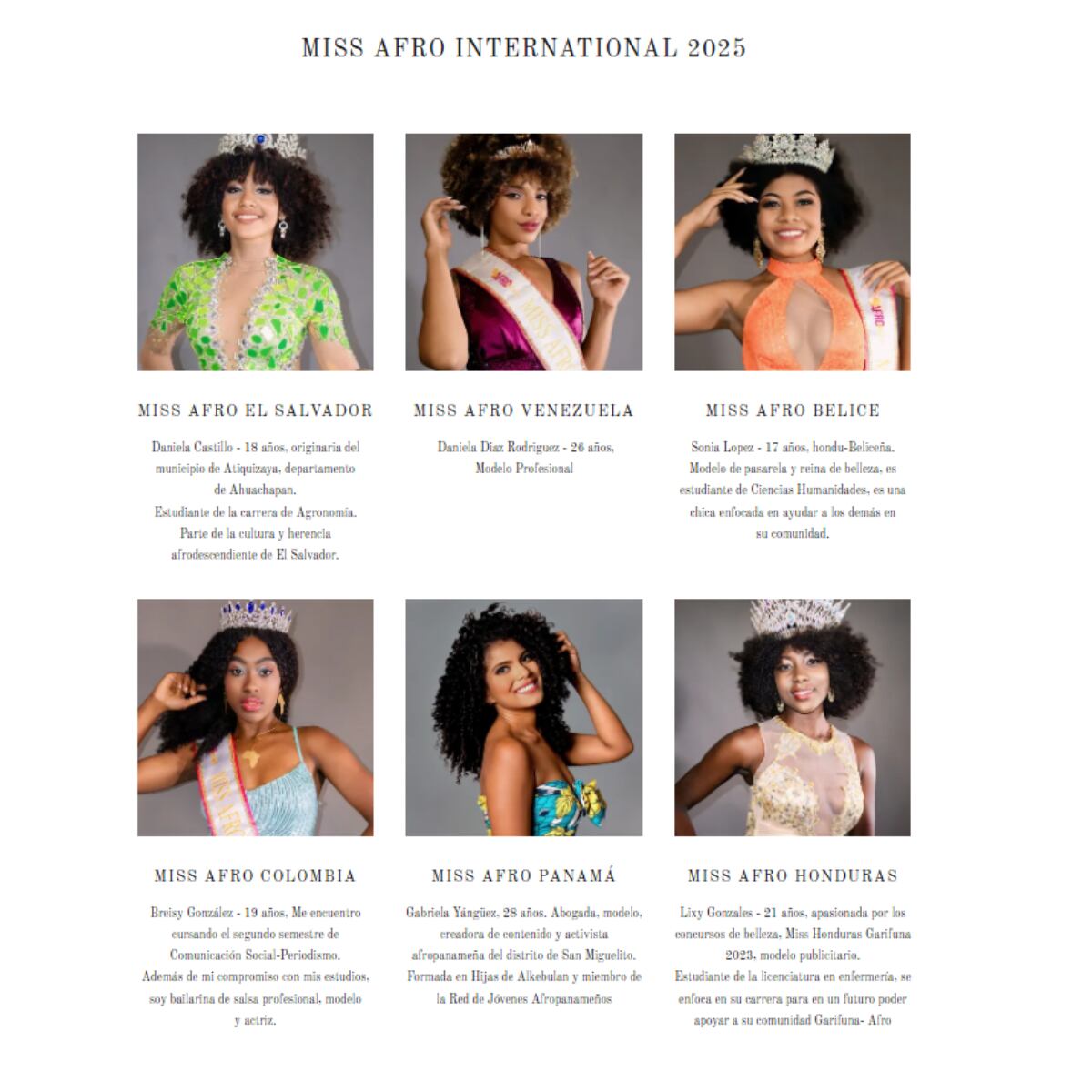 La abogada panameña Gabriela Yangüez representará a Panamá en Miss Afro International 2026