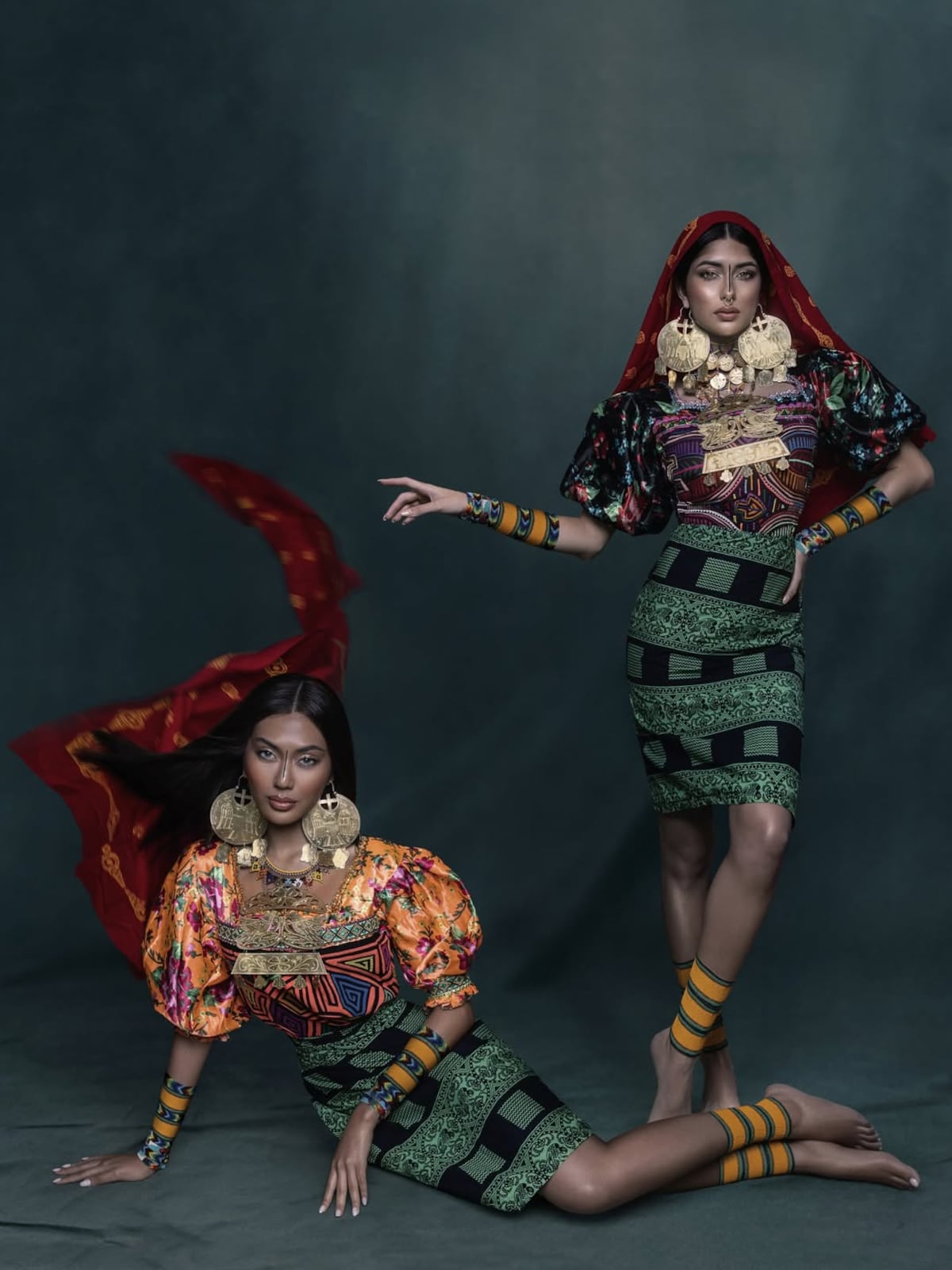 Miss Cosmo, Ketut Permata Juliastrid, se viste con el atuendo tradicional guna en Panamá