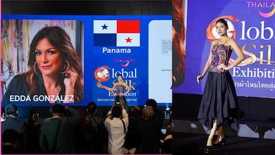 De Panamá a Bangkok: la diseñadora Edda González une la mola y la seda tailandesa en un vestido