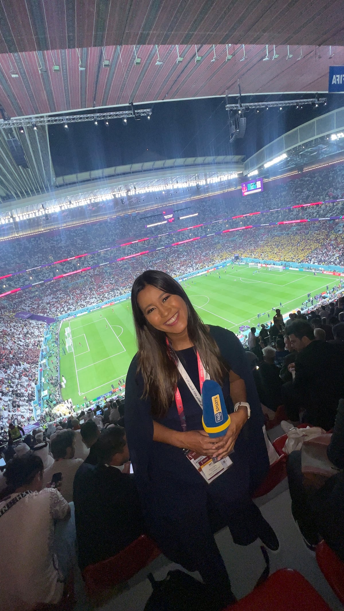 La primera periodista deportiva panameña en ser acreditada por FIFA para cubrir una Copa del Mundo