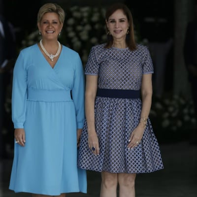 Imágenes del primer encuentro de Lorena de Varela y Yazmín de Cortizo