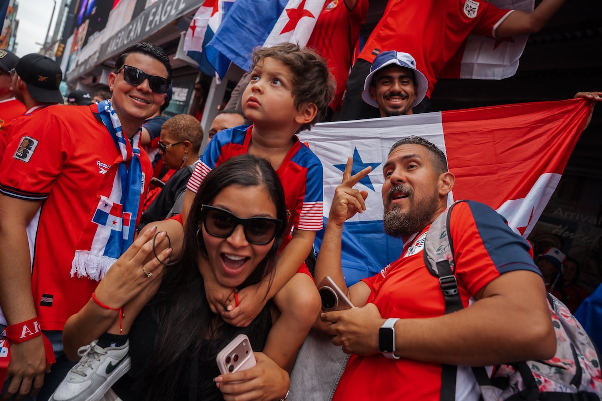 Fotos del banderazo panameño en Times Square, Nueva York, previo al partido contra Inglaterra