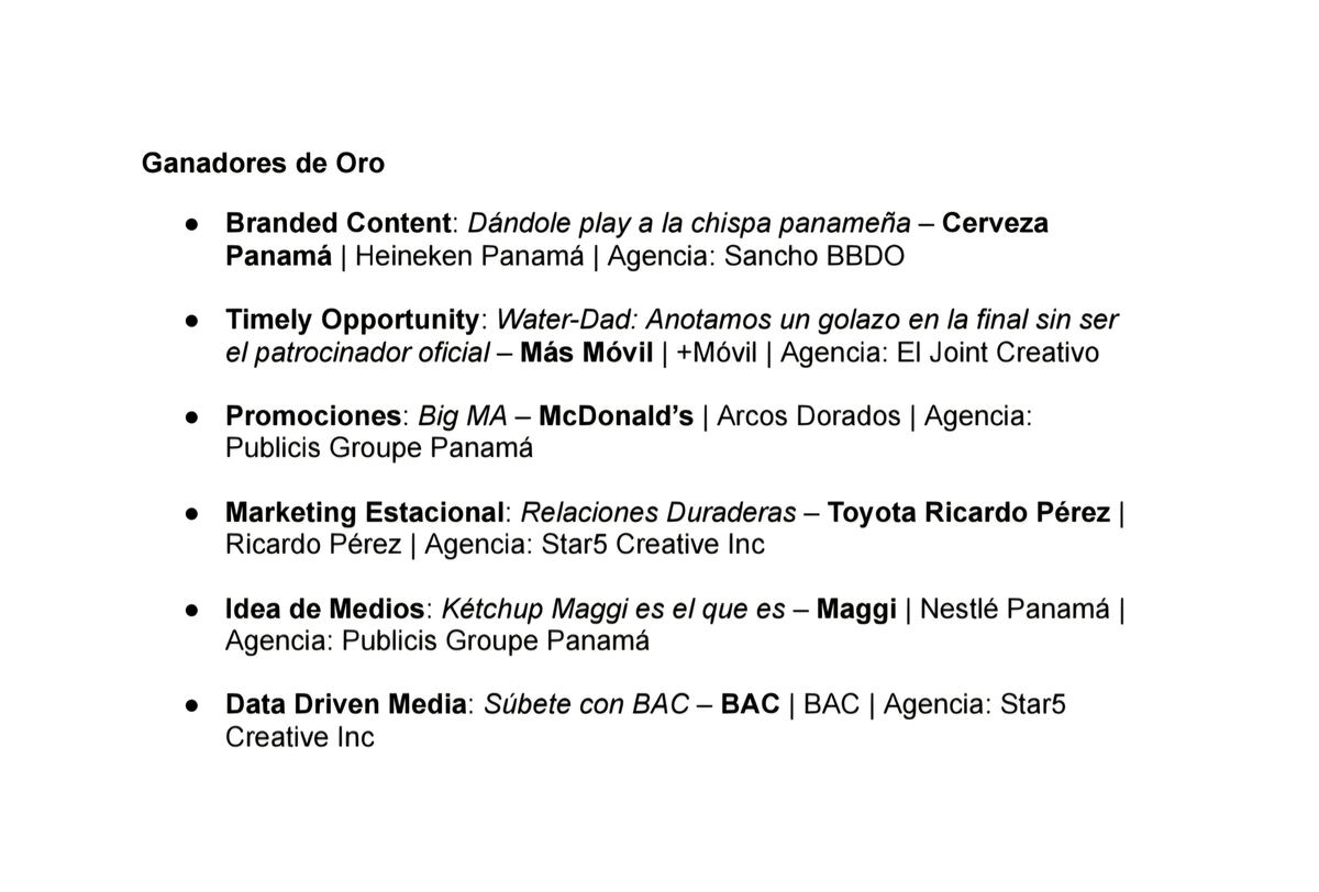 Así fue la gala de los Effie Awards Panamá