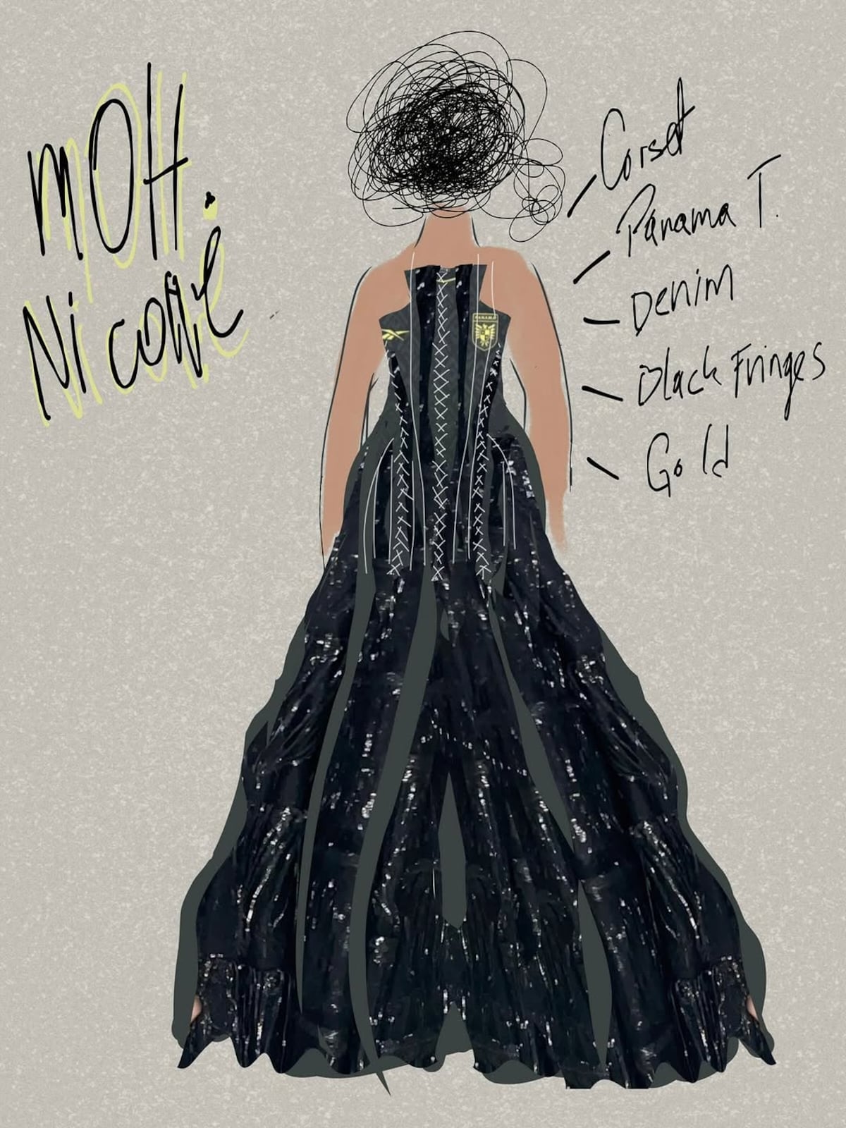 Inspirado en la camiseta negra de la Selección Nacional de Fútbol, el ‘look’ de la presentadora Nicolle Ferguson para la ceremonia de los COS Awards