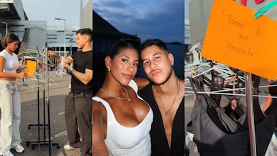 Jean Modelo y Rosmary Gilbert, conocidos por su participación en Calle 7, regalan su ropa en la Gran Estación