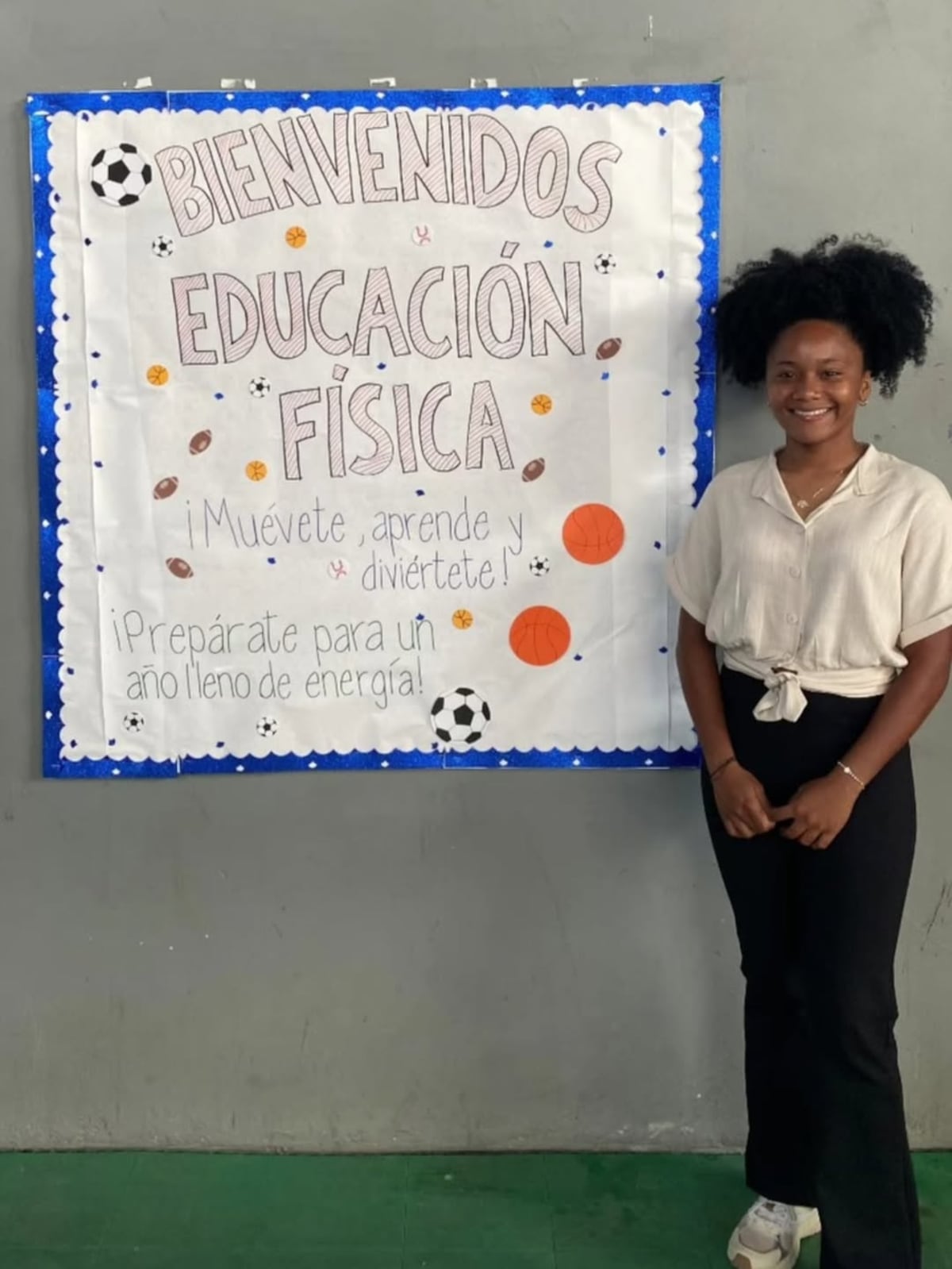 Erika Hernández, futbolista de la Selección Femenina de Panamá, y su primer día como profesora de educación física