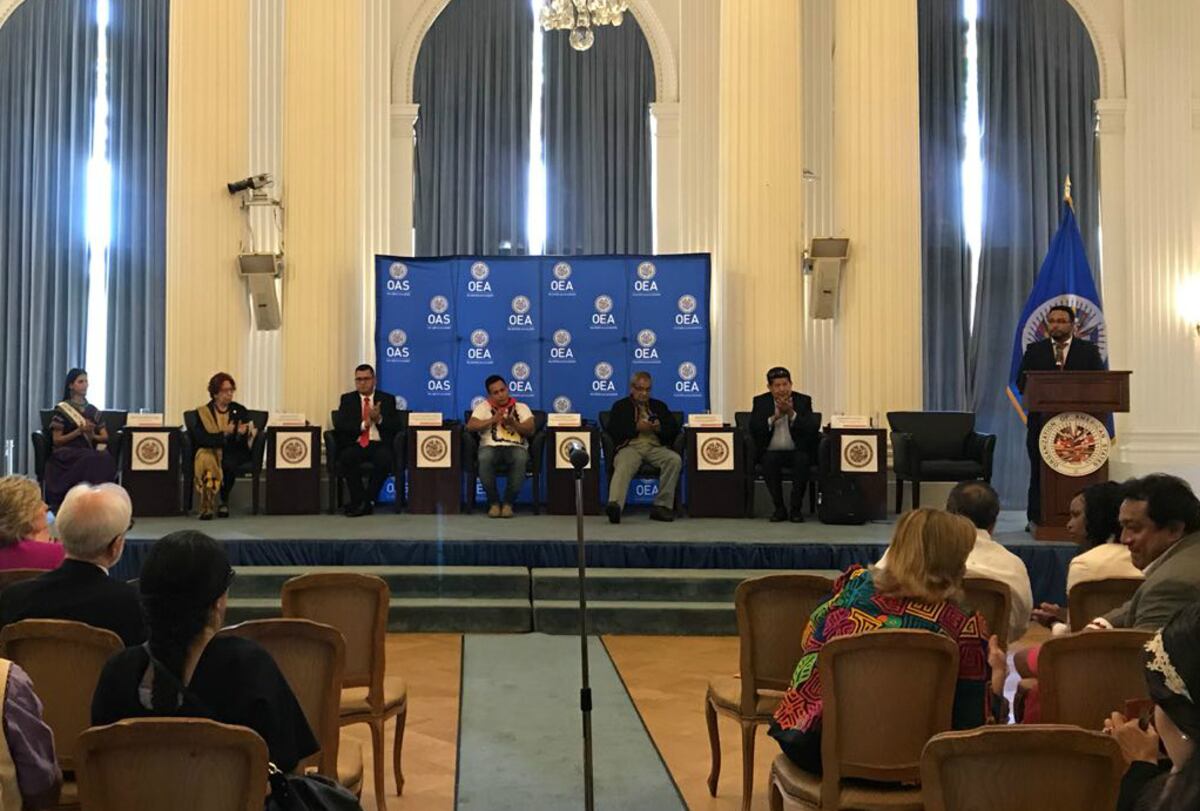 Rosa Montezuma en la OEA: ‘Seguimos siendo discriminadas por nuestra vestimenta’