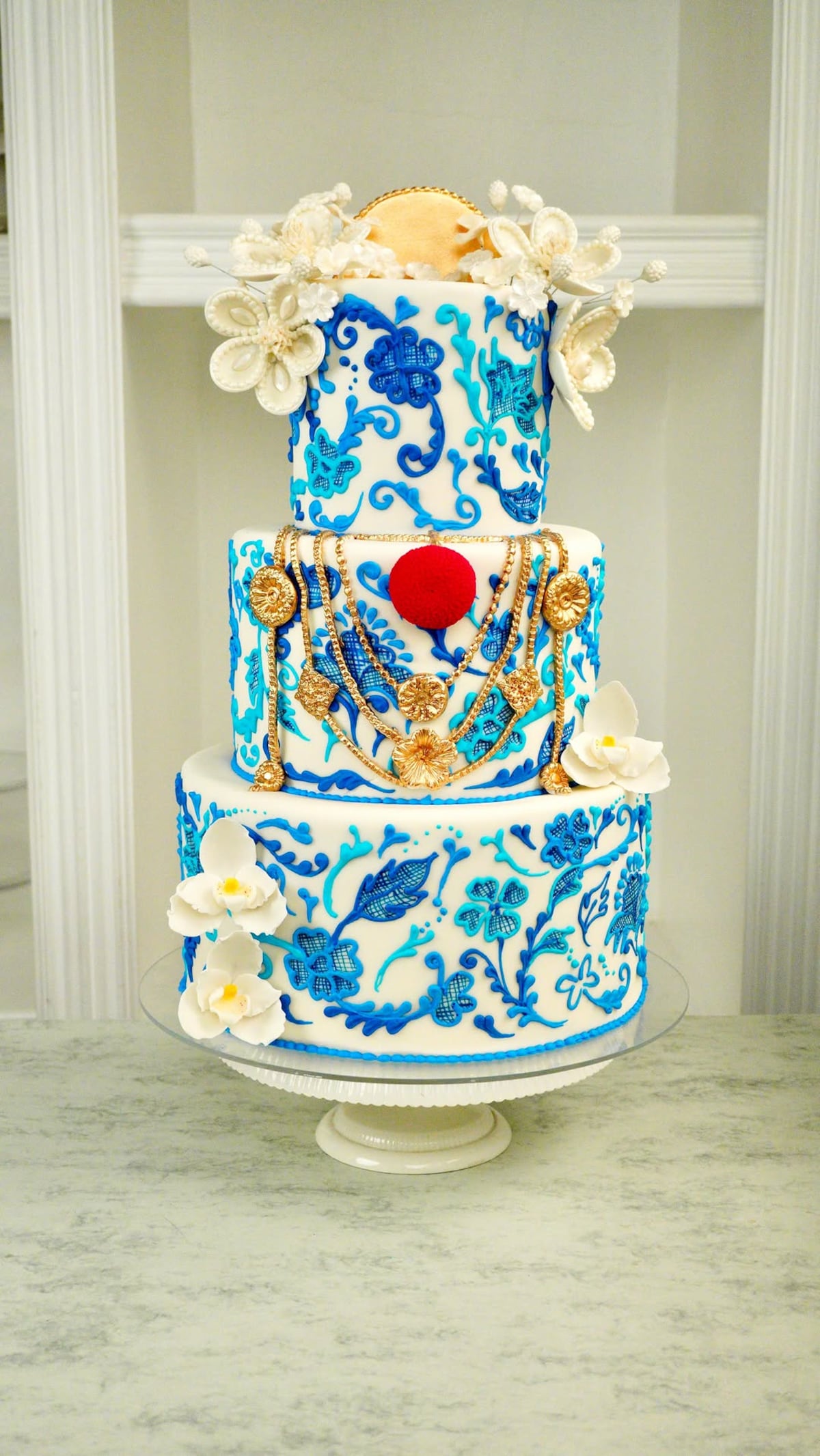 Tembleques de azúcar: este es el pastel de tres pisos inspirado en la pollera