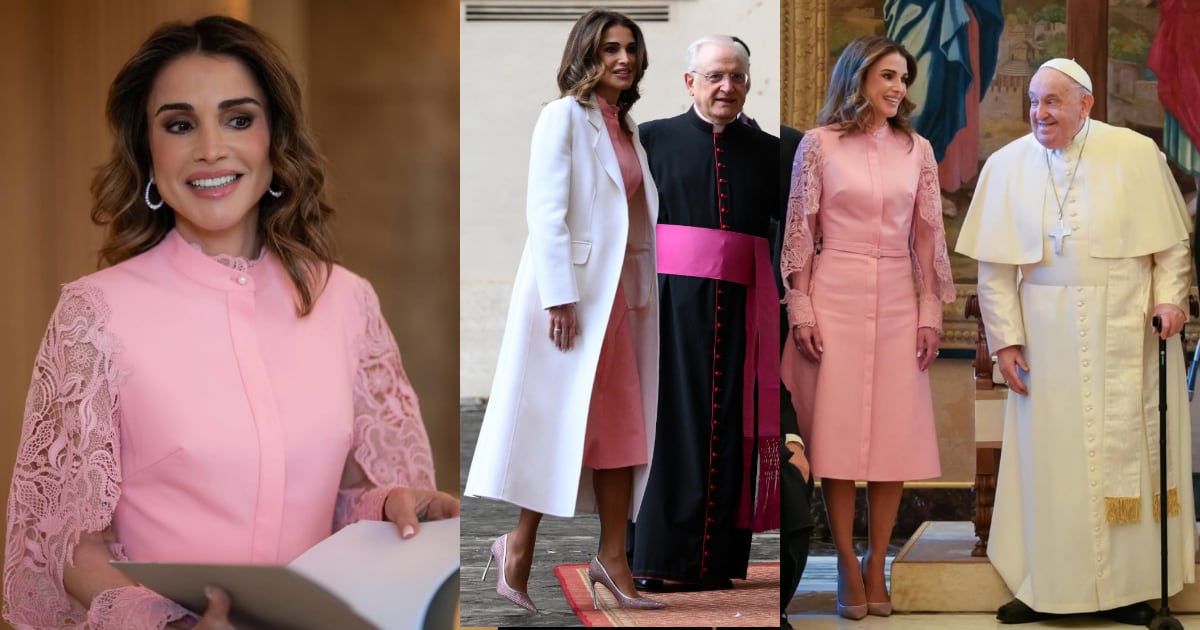 La reina Rania de Jordania y su bolso de casi 2 mil dólares para reunirse con el Papa Francisco en el Vaticano