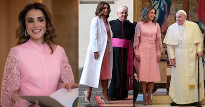 La reina Rania de Jordania y su bolso de casi 2 mil dólares para reunirse con el Papa Francisco en el Vaticano