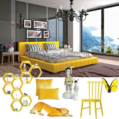 Prende el amarillo en la decoración