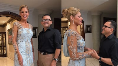 La presentadora Jenia Nenzen vistió del diseñador chiricano José Díaz Jurado para la boda de su hija Ana Gretel