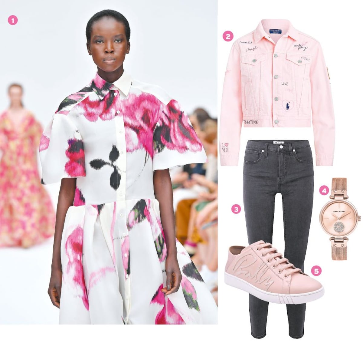 Rosa poderosa: piezas mezcladas con negro