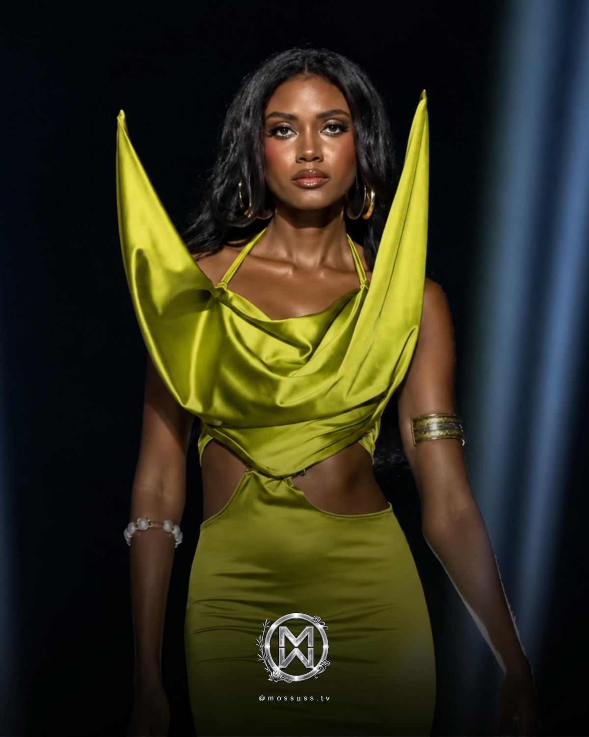 Miss Mundo Panamá, Madeleine Miller, compite en la final Top Model de Miss Mundo con diseño panameño