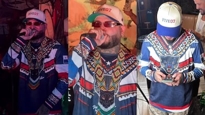 Farruko y su ‘look’ inspirado en la cultura Emberá, diseñado con IA, para presentar en Panamá su álbum Manda la Plena MOH