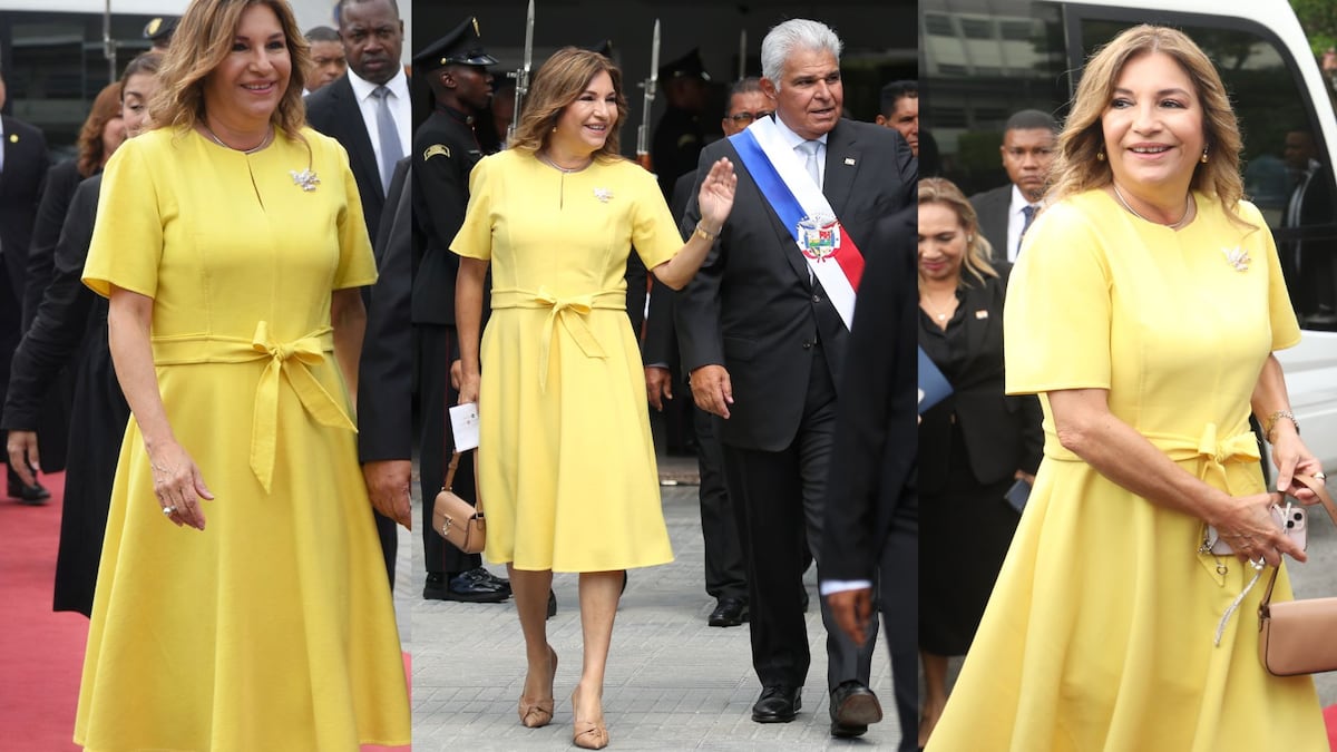 Optimismo, conciencia, un atuendo con mensaje, el vestido amarillo de la primera dama de Panamá, Maricel de Mulino