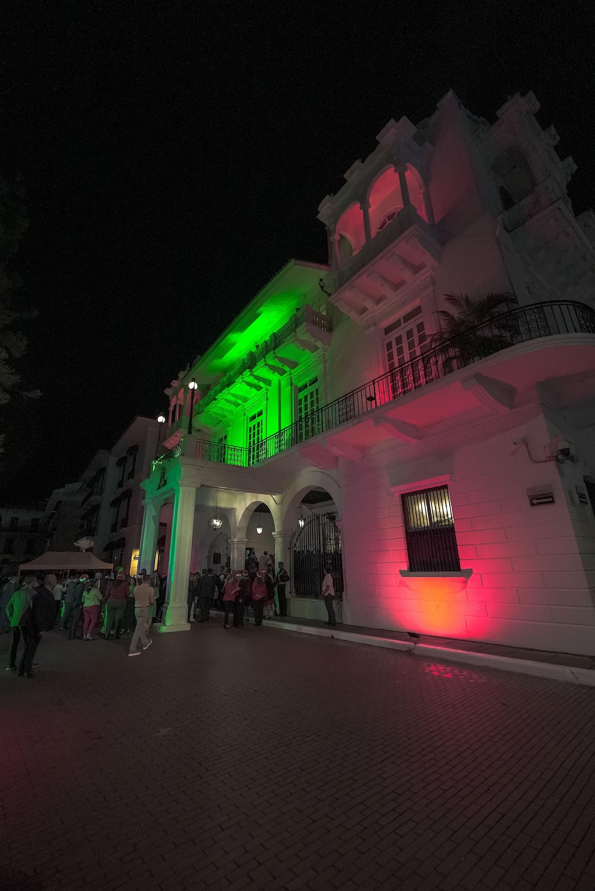 Así fue el encendido de luces navideñas en el Palacio de las Garzas