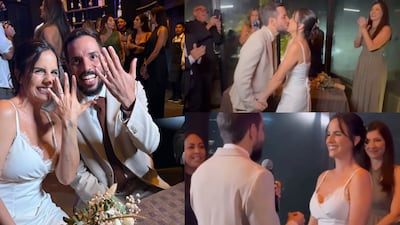 La boda civil de la presentadora panameña Andrea Pérez Meana en un restaurante japonés en la ciudad 