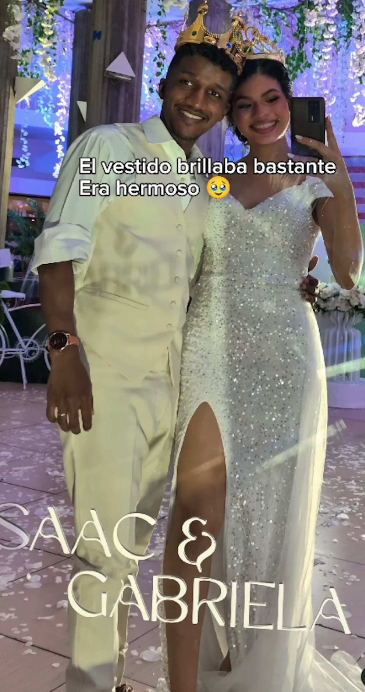 El vestido de novia de 20 dólares de una ‘influencer’ panameña: así lo encontró y lo transformó