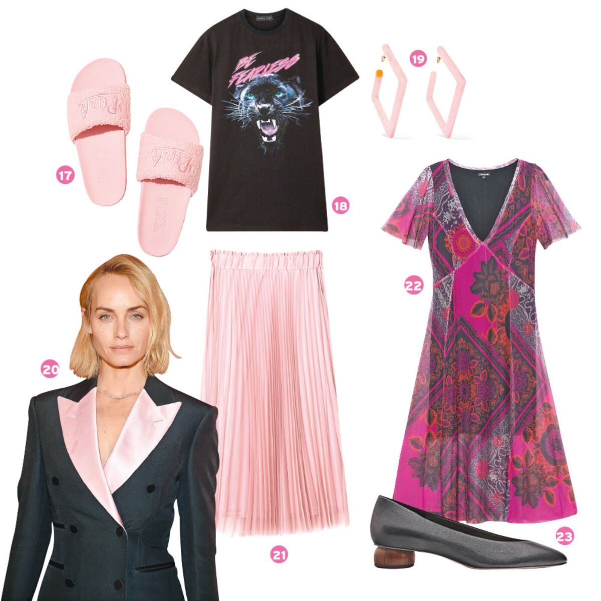 Rosa poderosa: piezas mezcladas con negro