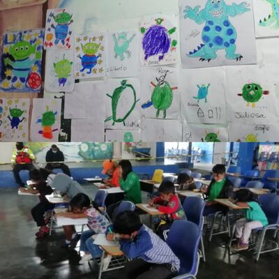 Clases de dibujo para entretener a los niños afectados por el huracán Eta